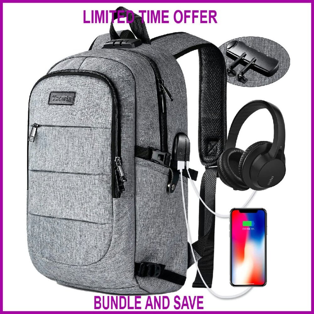 Anti-Theft Laptop Backpack Usb Charging Water Resistant 15.6 Inch Travel
